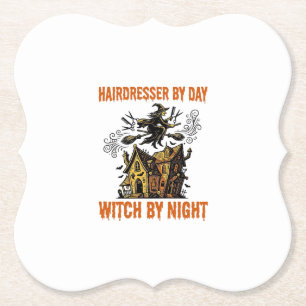 Kapsalon Heks Halloween Vintage Salon T-shirt_1 Kartonnen Onderzetters