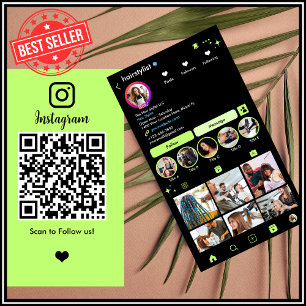 Kapsalon Instagram Limegroene Scan om te Verbinden Visitekaartje