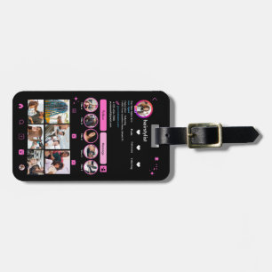 Kapsalon Instagram Make-up Artiest Chic QR Roze Bagagelabel