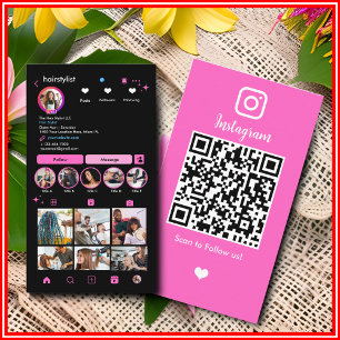 Kapsalon Instagram Modern Chique Salon QR Code Visitekaartje