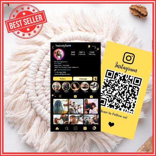 Kapsalon | Instagram QR-code Visitekaartje