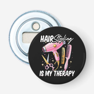 Kapsalon Is Mijn Therapie Button Flesopener