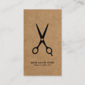 Kapsalon/Kapper/Scheer Kapschaar Kraft QR Code Visitekaartje (Voorkant)