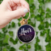 Kapsalon Kapper Schoonheid Roze Gouden Scharen Sleutelhanger (Hand)
