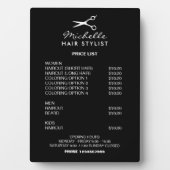 Kapsalon kapsalon prijslijst tabel fotoplaat (voorkant)