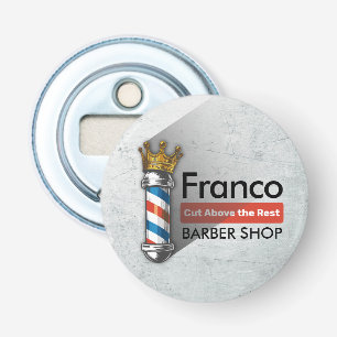 Kapsalon King Crown Kapper Paal Haar Salon Button Flesopener