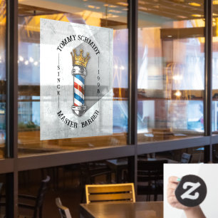 Kapsalon King Crown Kapper Paal Kapperszaak Raamsticker