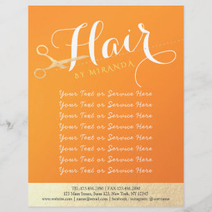 Kapsalon Make-up Salon Chic Oranje Gouden Schaar Flyer