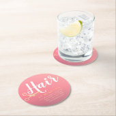 Kapsalon Make-up Salon Moderne Roze Gouden Schaar Ronde Kartonnen Onderzetter (Insitu)