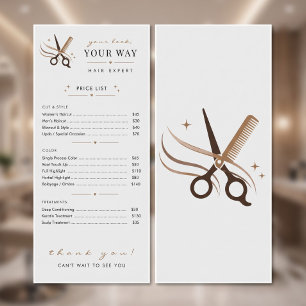Kapsalon Minimal Witte Schaarbare Afbeelding Reclamekaart