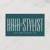 Kapsalon moderne typografie script groen visitekaartje (Voorkant)