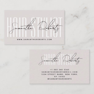 Kapsalon moderne typografie script parelroze visitekaartje