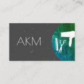 Kapsalon Monogram Verfijnde Textuur Visitekaartje (Voorkant)