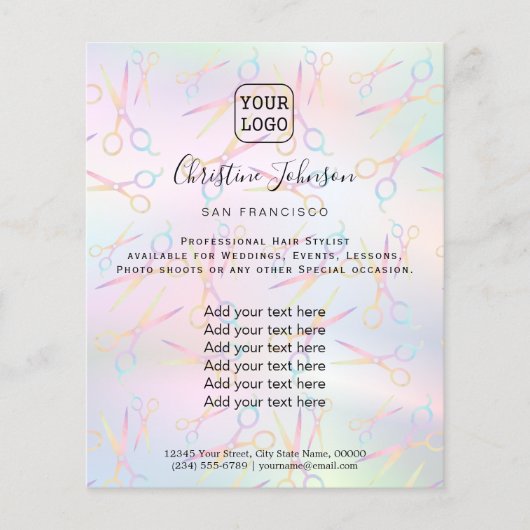 kapsalon pastelkleuren flyer (Voorkant)