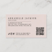 Kapsalon QR-code modern script roze rood Visitekaartje (Achterkant)