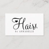 Kapsalon QR-code modern script zwart en wit Visitekaartje (Voorkant)