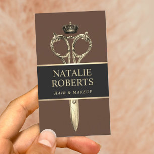 Kapsalon Royal Gold Scissor Beauty Salon Bruin Afsprakenkaartje