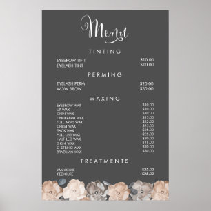 Kapsalon Schoonheidssalon Kapper Menu Prijs Poster