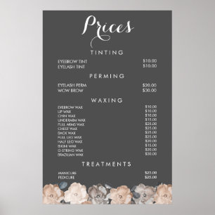 Kapsalon Schoonheidssalon Kapper Menu Prijs Poster