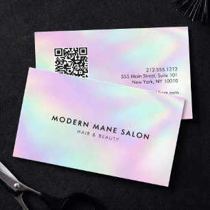 Kapsalon Schoonheidssalon QR Code Minimalistisch Visitekaartje