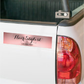 Kapsalon Telefoonnummer Roze Geborsteld Metaal Loo Bumpersticker (Op Truck)