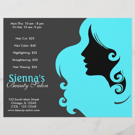 Kapsalon (Turkoois) Flyer (Voorkant)