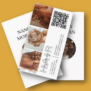 Kapsalon Typografie 3 Foto Raster QR Code Visitekaartje