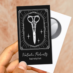 Kapsalon Vintage Schaar Doodle Zwart Salon Visitekaartje