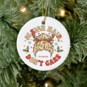 Kapsel in de war, maar kerst is zorgeloos - Grappi Keramisch Ornament