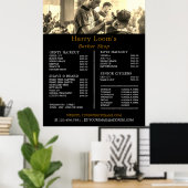 Kapsel, Prijslijstposter voor herenkapper Poster (Thuiskantoor)