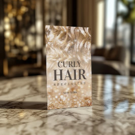 Kapsel Stylist Curly Blond Haar Sparkle Kaart Visitekaartje