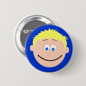 Kapskids Boy Blonde Blue Eyed Face Button Badge (Voorkant /achterkant)