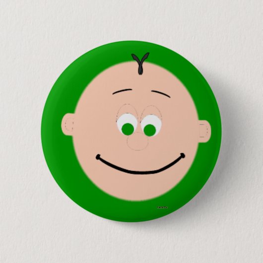 Kapskids Boys Face Green Eyes Button Badge (Voorkant)