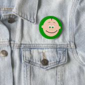Kapskids Boys Face Green Eyes Button Badge (In situ)
