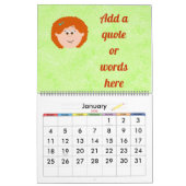 Kapskids-gezichten passen uw eigen graphics aan kalender (Jan 2026)