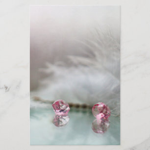  kaptafel juweel veer blauwgroen roze briefpapier