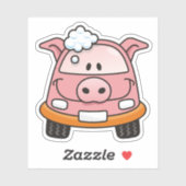 Kar Wash Pig Sticker (Vel)