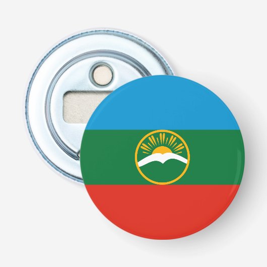 Karachay Cherkessia-vlag Button Flesopener (Voorkant)