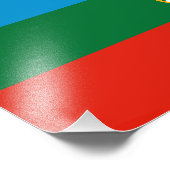 Karachay Cherkessia-vlag Foto Afdruk (Hoek)