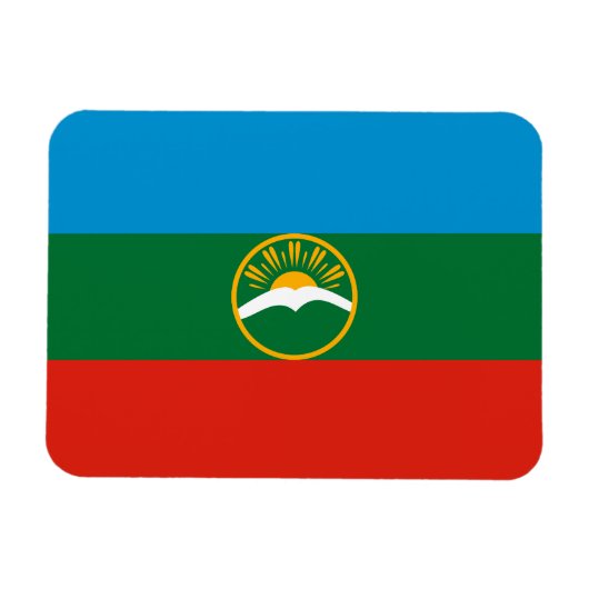 Karachay Cherkessia-vlag Magneet (Horizontaal)