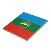 Karachay Cherkessia-vlag Tegeltje (Zijkant)