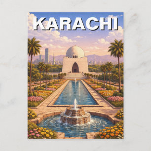Karachi Pakistan Reizen Briefkaart