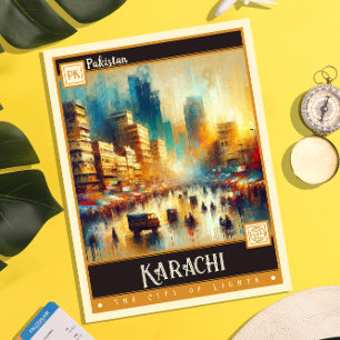 Karachi, Pakistan    schilderij Briefkaart