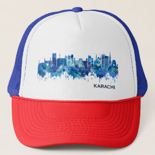Karachi Pakistan Skyline Blue Trucker Pet