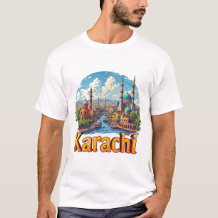 Karachi Pakistan Stadscadeau voor reizigers 🗺️ T-shirt