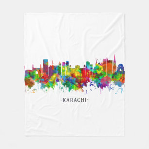Karachi Skyline Pakistan Fleece Deken