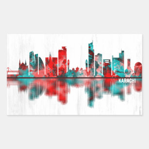 Karachi Skyline Pakistan Rechthoekige Sticker