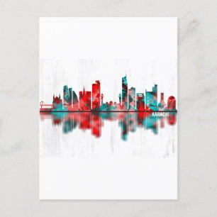 Karachi Skyline Pakistan Uitnodiging Briefkaart