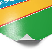 Karakalpakstan-vlag Foto Afdruk (Hoek)