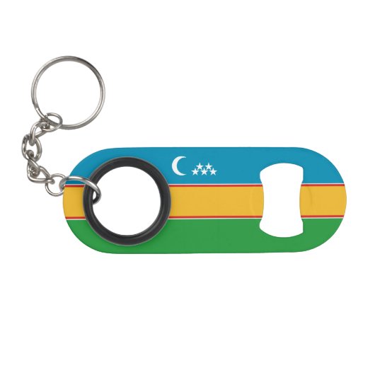 Karakalpakstan-vlag Mini Flessenopener (Voorkant (Horizontaal))